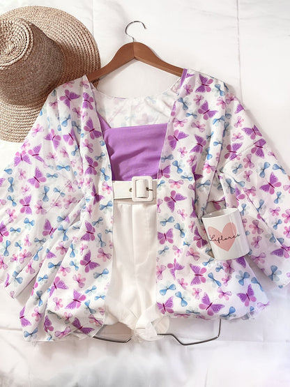 Kimono Borboletas Lilás