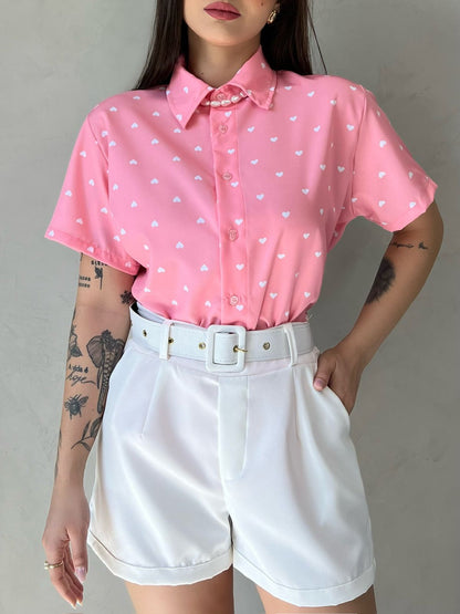 Blusa Camisa Coração Aesthetic