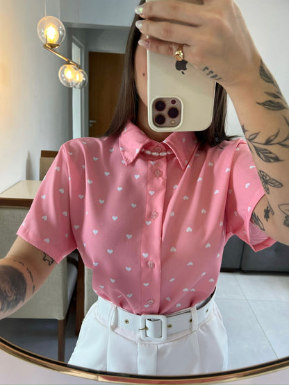 Blusa Camisa Coração Aesthetic